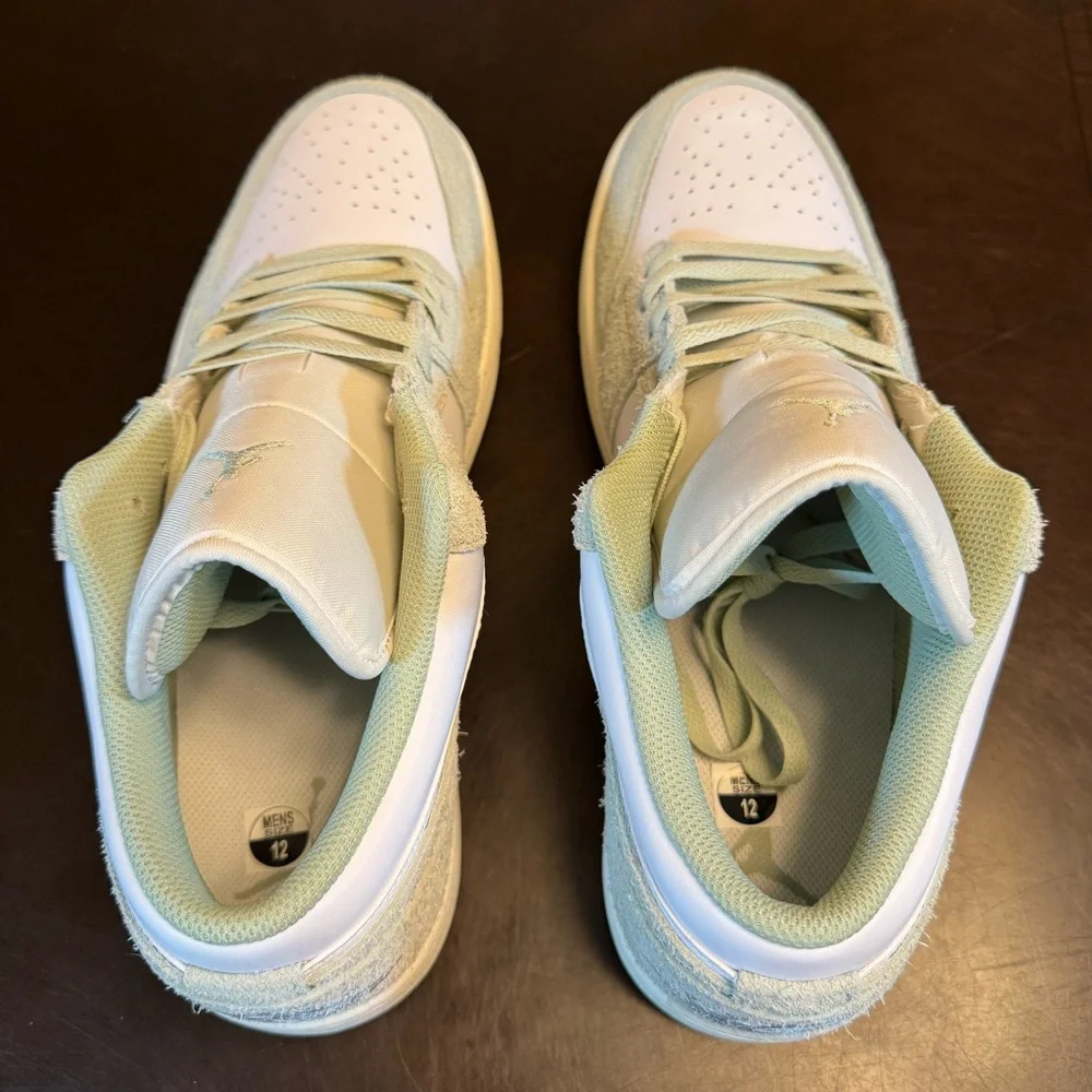 New Nike Air Jordan 1 Low Seafoam White Sneaker Shoes Size US 12 - Picture 12 of 13